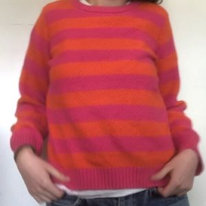 Bright Orange and Pink Striped Sweater